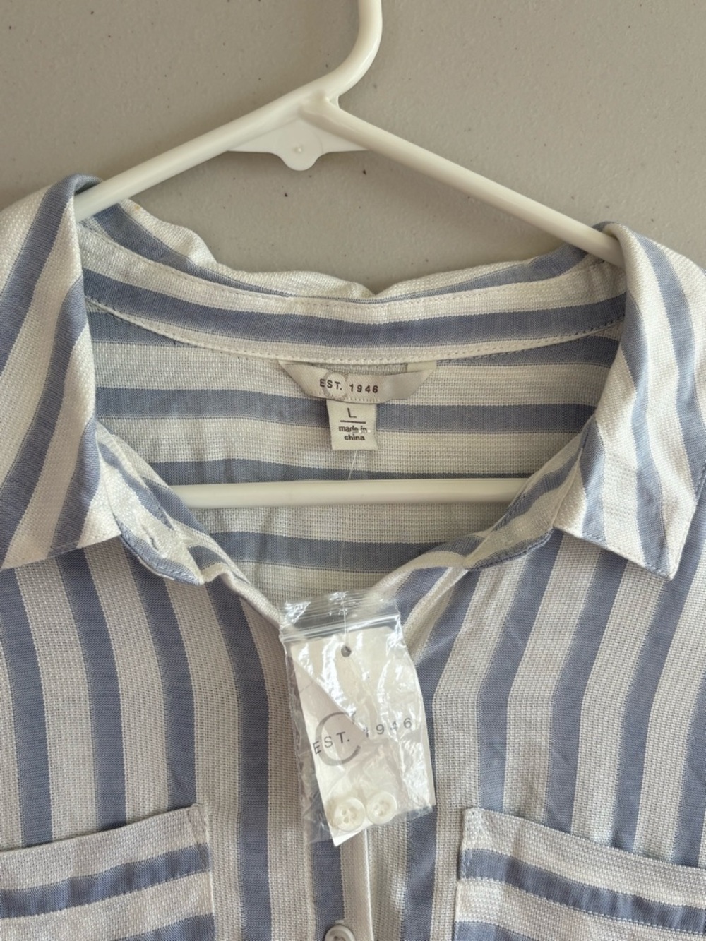 Cato Light Blue & White Striped Button-Up Shirt In size Large - Picture 10 of 10